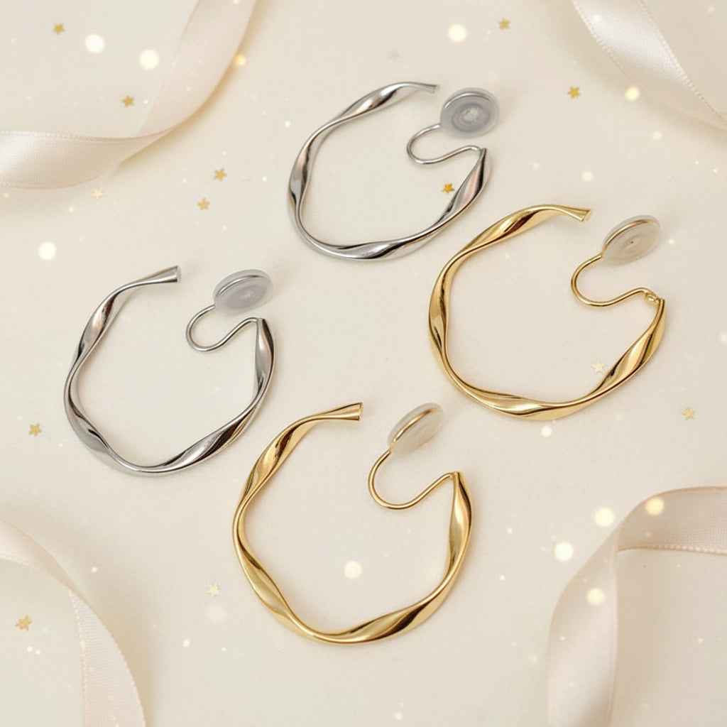 925 Silver Needle Vintage Geometric Metal Earrings