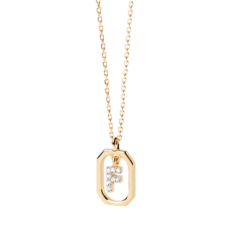 Elegant Monogram 18K Gold-Plated Sterling Necklace