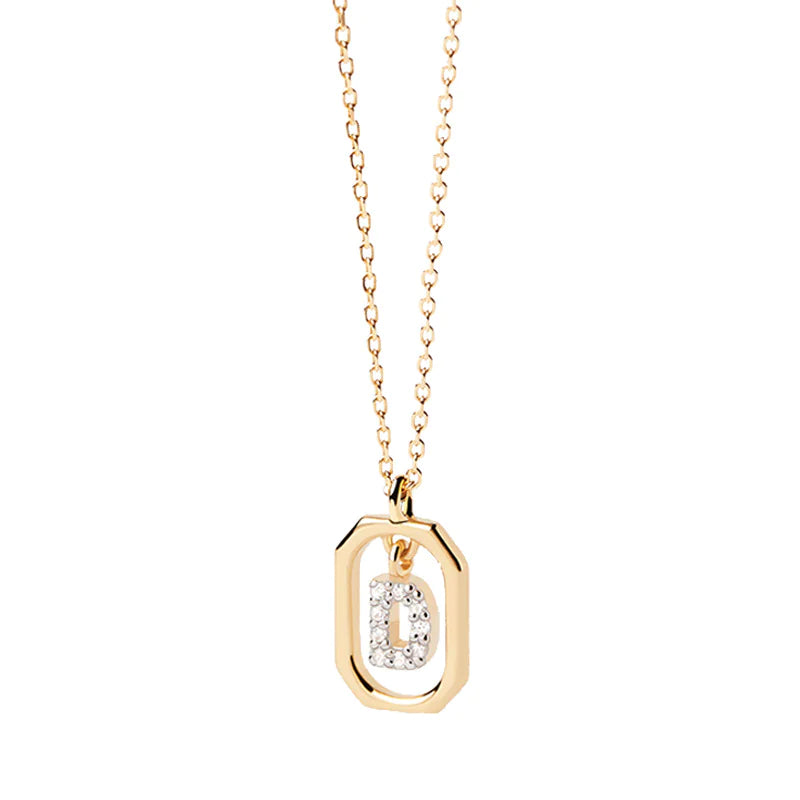 Elegant Monogram 18K Gold-Plated Sterling Necklace