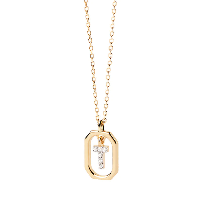 Elegant Monogram 18K Gold-Plated Sterling Necklace