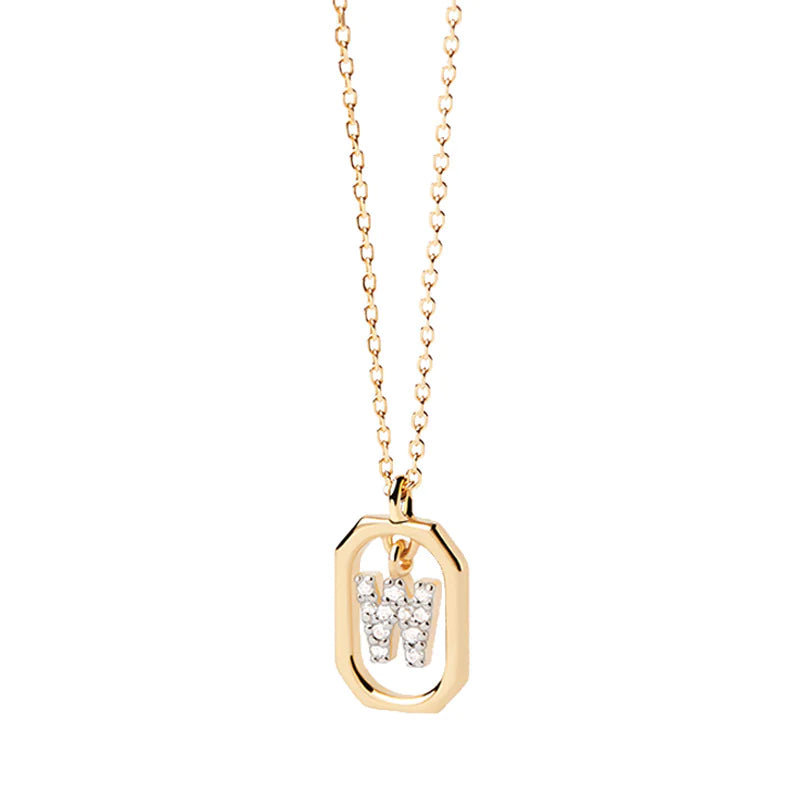 Elegant Monogram 18K Gold-Plated Sterling Necklace