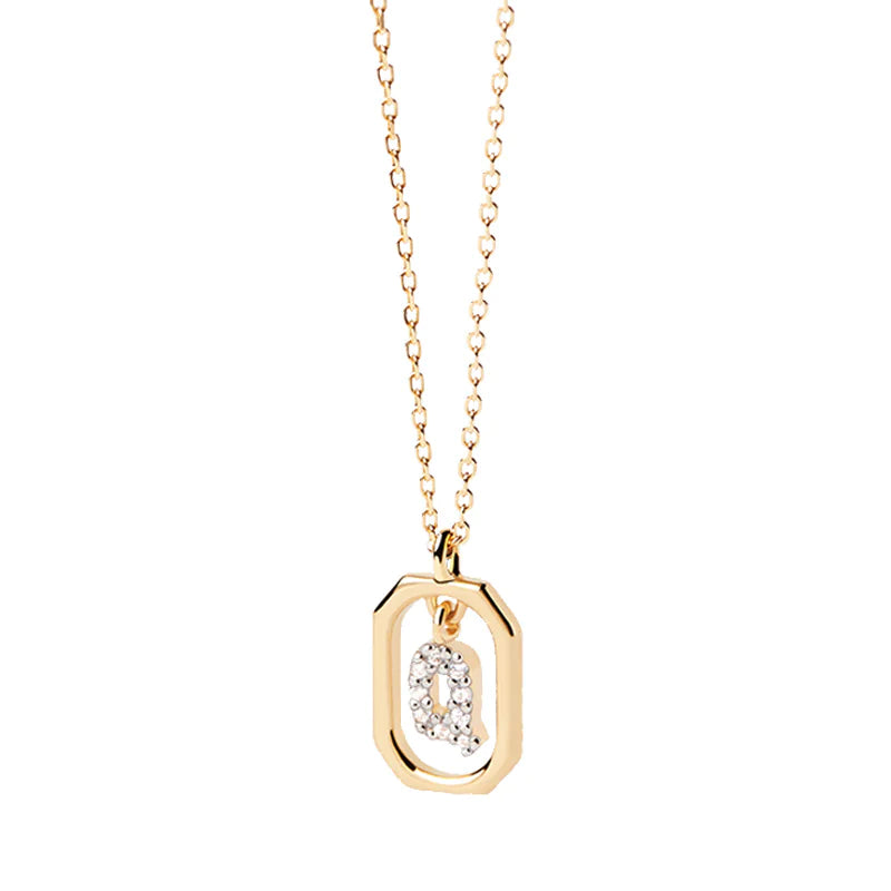 Elegant Monogram 18K Gold-Plated Sterling Necklace