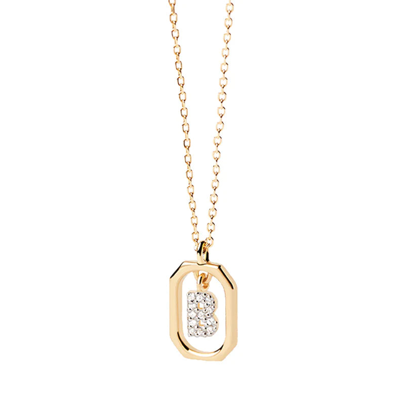 Elegant Monogram 18K Gold-Plated Sterling Necklace