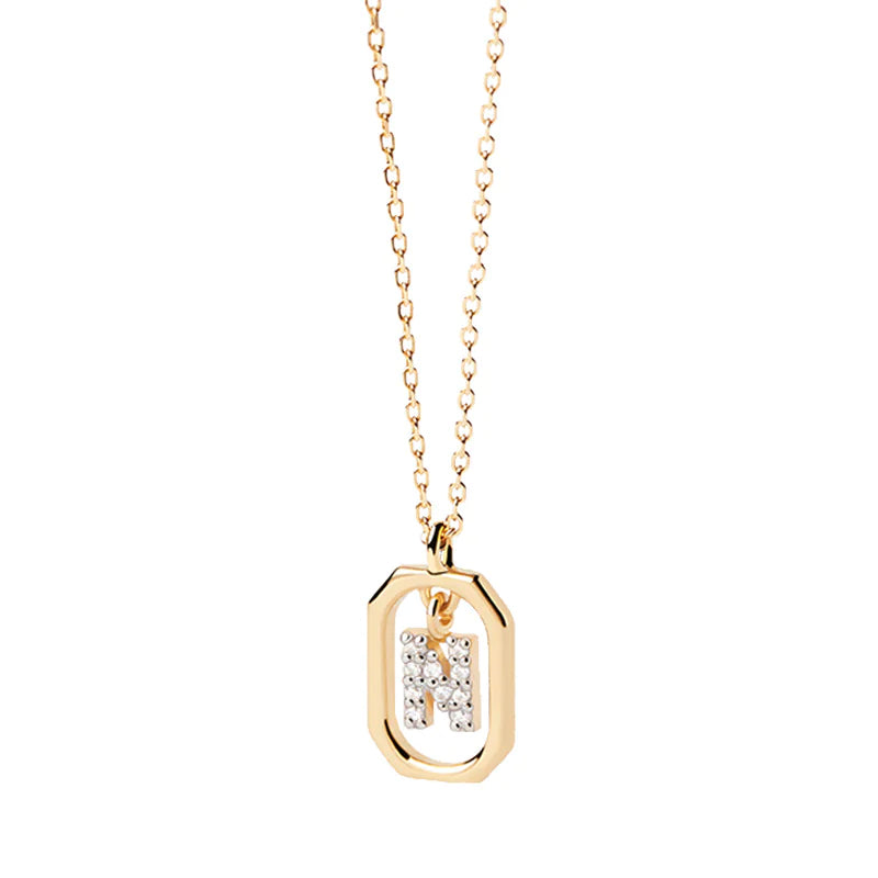 Elegant Monogram 18K Gold-Plated Sterling Necklace