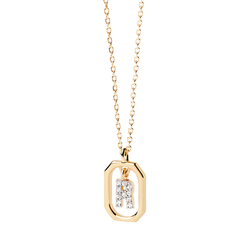 Elegant Monogram 18K Gold-Plated Sterling Necklace