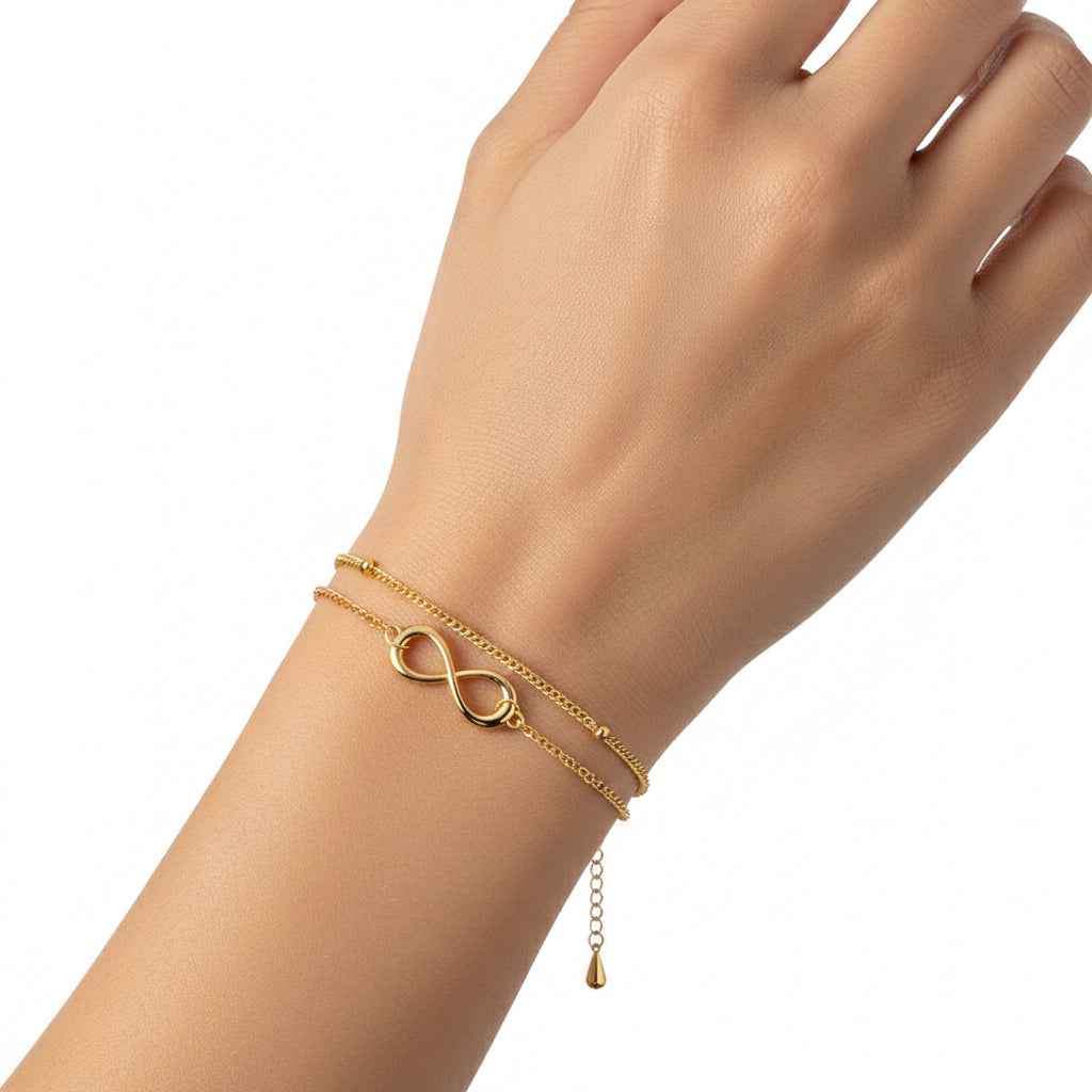 Dainty Infinity Bracelet for Women | Pulsera Dorada Minimalista | Elegant Jewelry Gift for Her