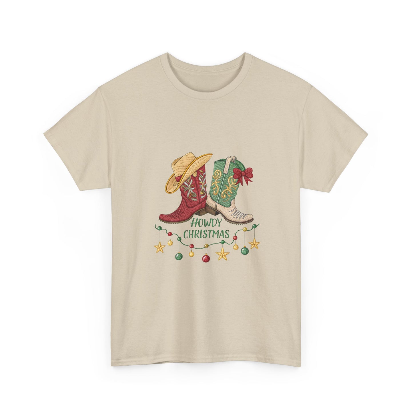 Holiday Western Style T-Shirt - Howdy Christmas Design