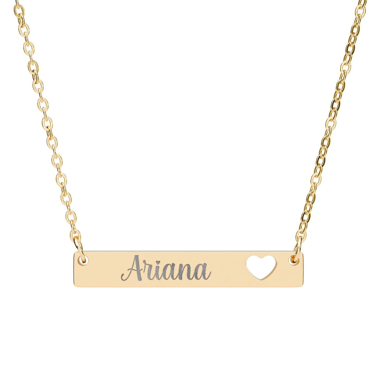 Collar Personalizado con Nombre en Acero Inoxidable Dorado | Custom Stainless Steel Name Bar Necklace for Women