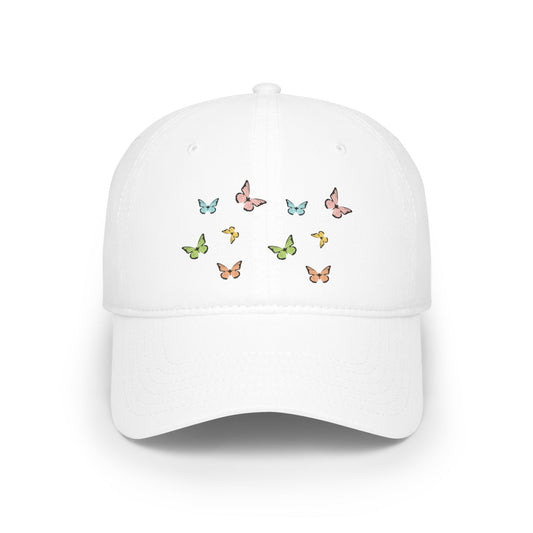 Butterfly Print Low Profile Baseball Cap - Stylish Summer Accessory