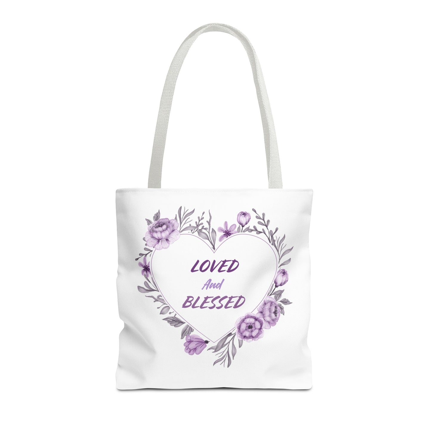 Loved and Blessed Floral Tote Bag – Elegant Canvas Carryall for Every Occasion