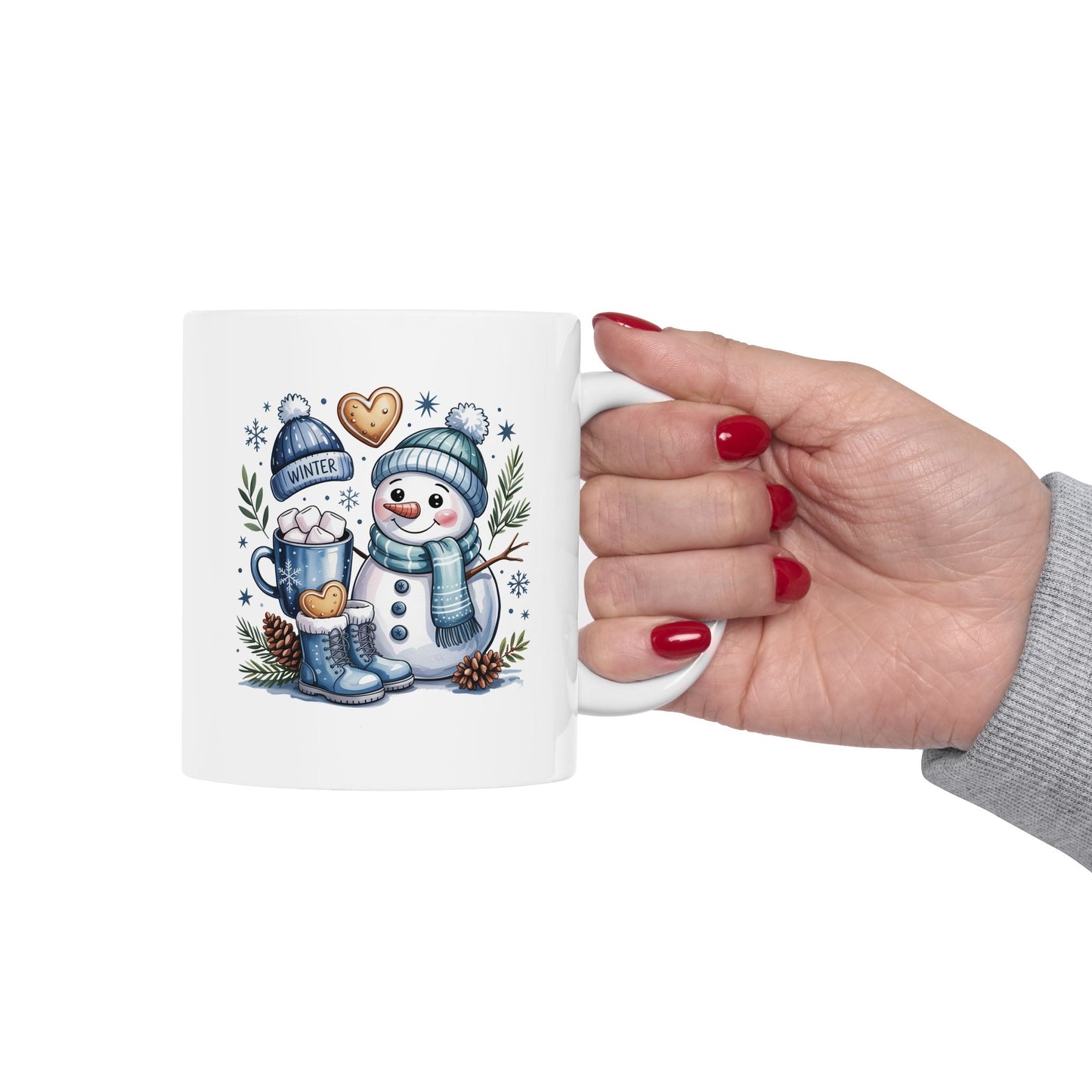 Whimsical Winter Ceramic Mug | 11oz & 15oz | Cozy Holiday Drinkware