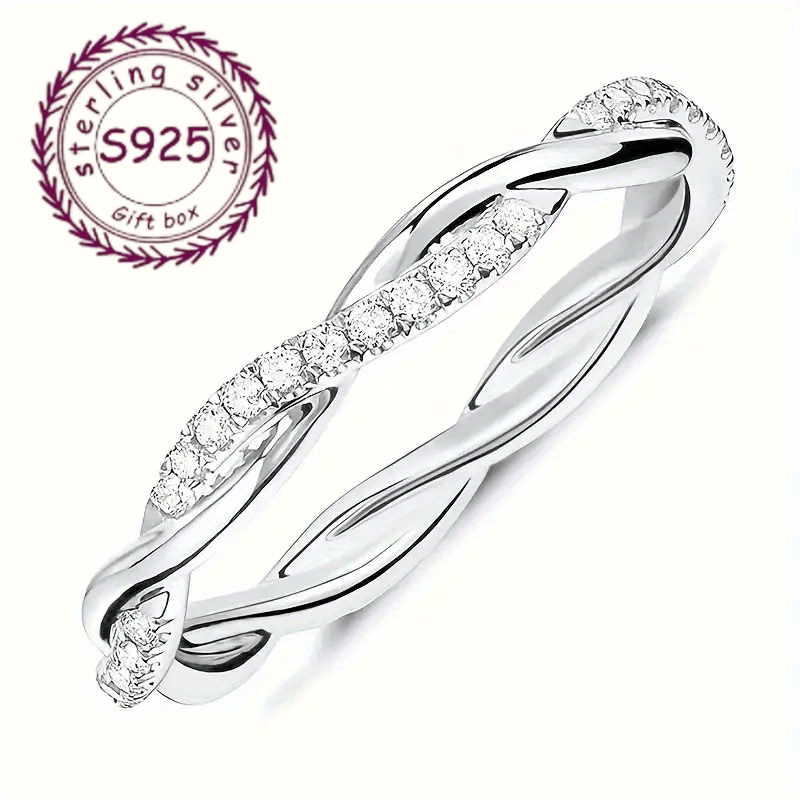 925 Sterling Silver Luxury Cross Cross Diagonal Ring