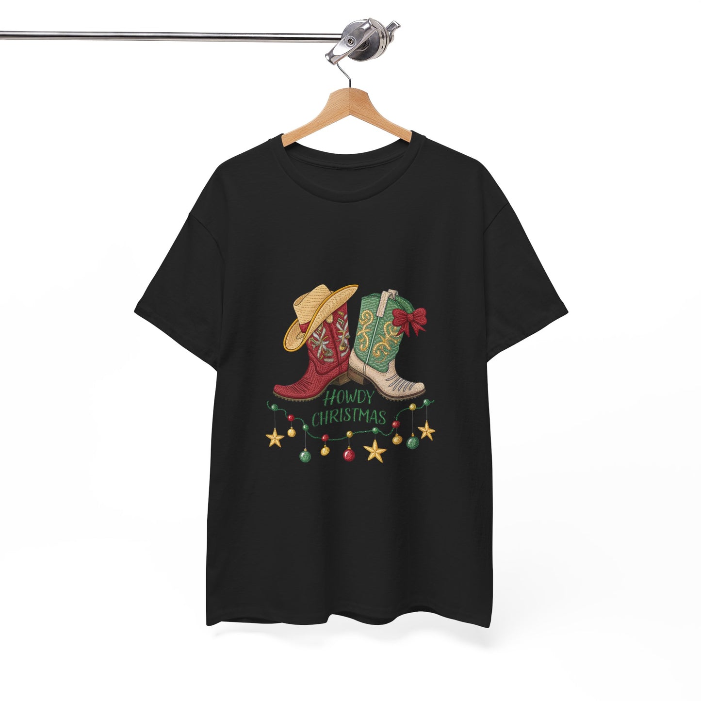 Holiday Western Style T-Shirt - Howdy Christmas Design