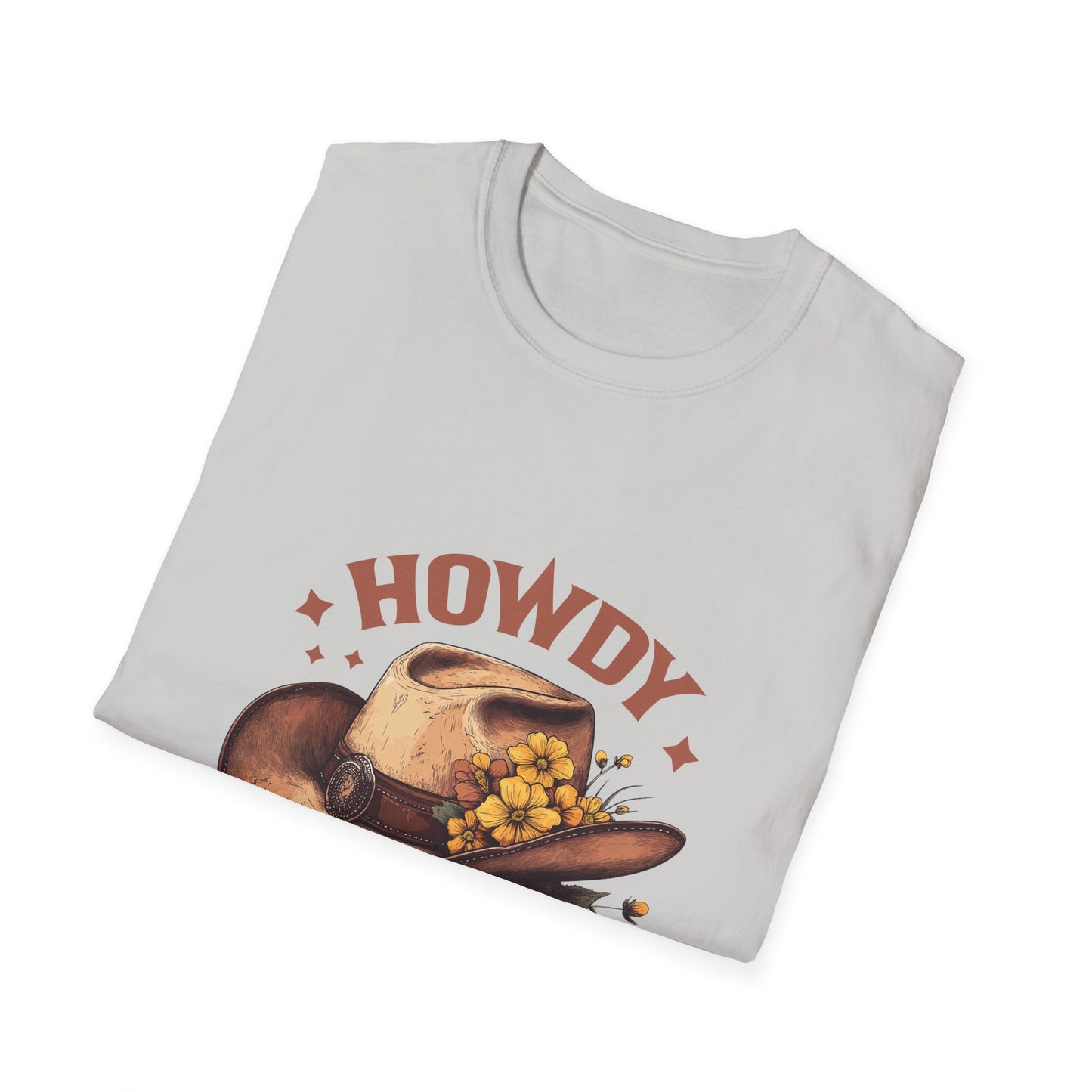 Howdy Themed Unisex Softstyle T-Shirt, Casual Tee, Cowboy Shirt, Western Apparel, Gift for Celebrations