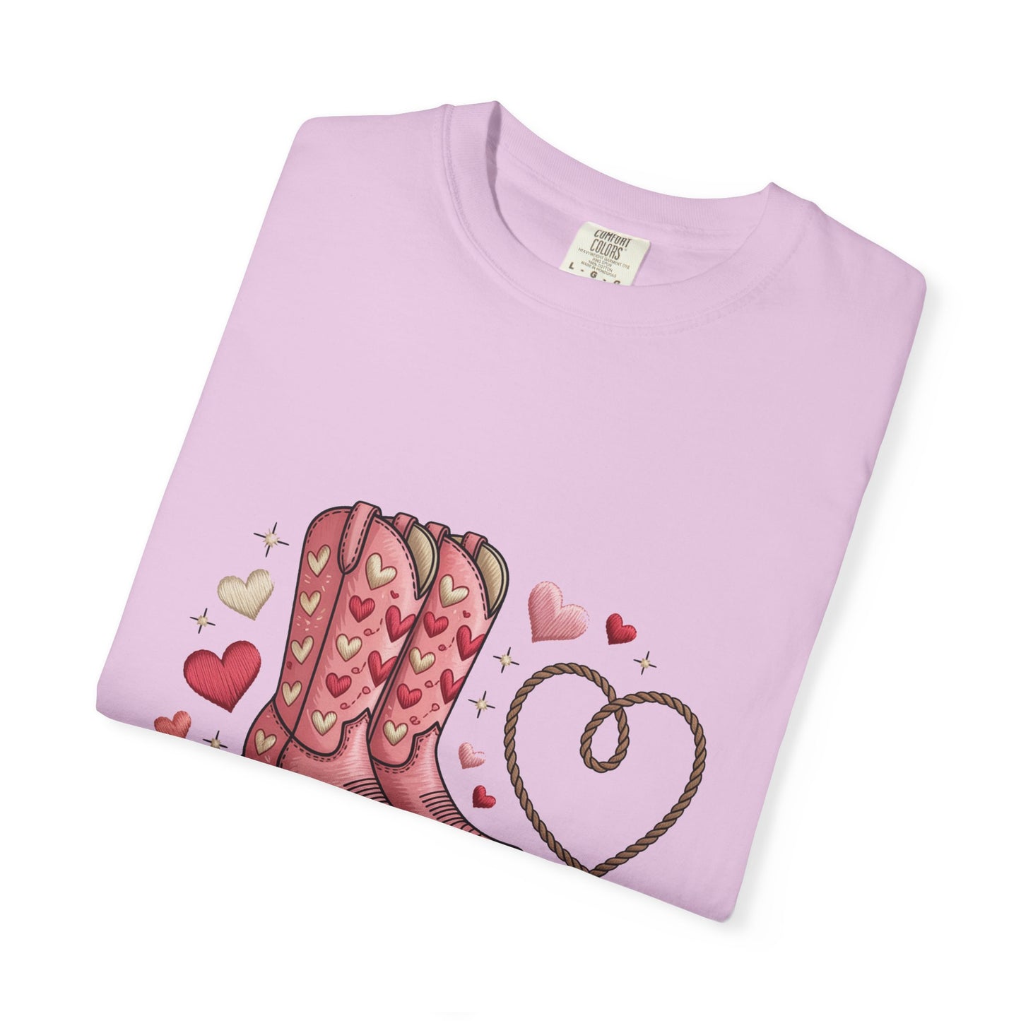 Howdy Valentine T-Shirt — Cowboy Boots & Lasso Heart Valentine Tee