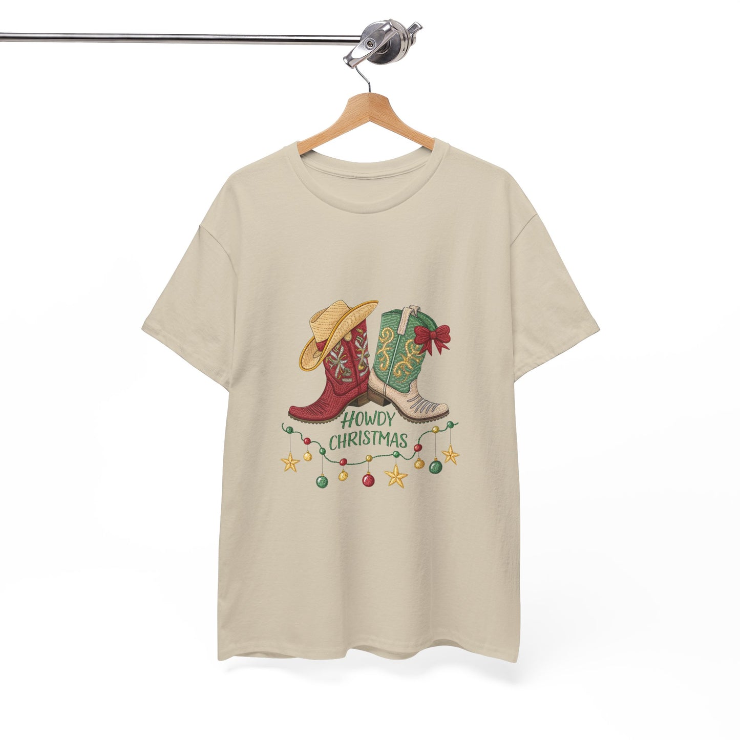 Holiday Western Style T-Shirt - Howdy Christmas Design