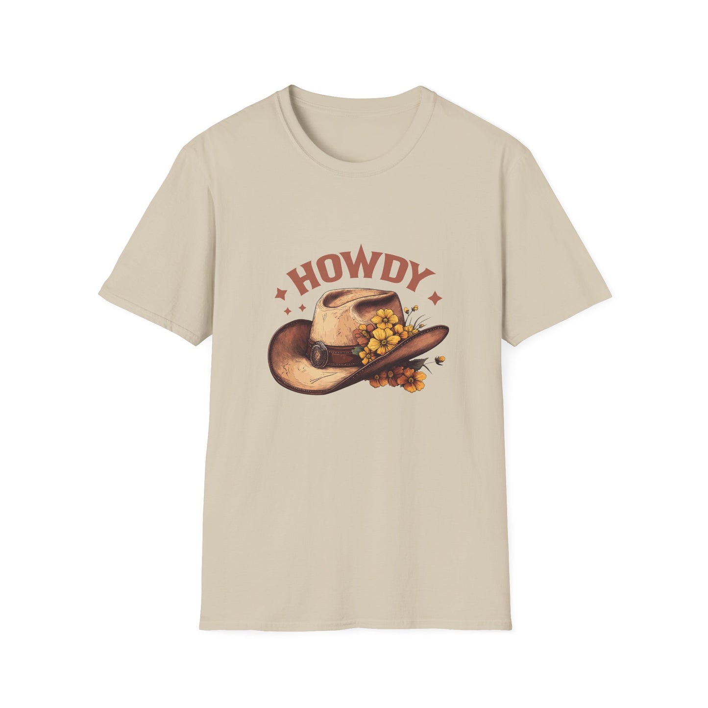 Howdy Themed Unisex Softstyle T-Shirt, Casual Tee, Cowboy Shirt, Western Apparel, Gift for Celebrations