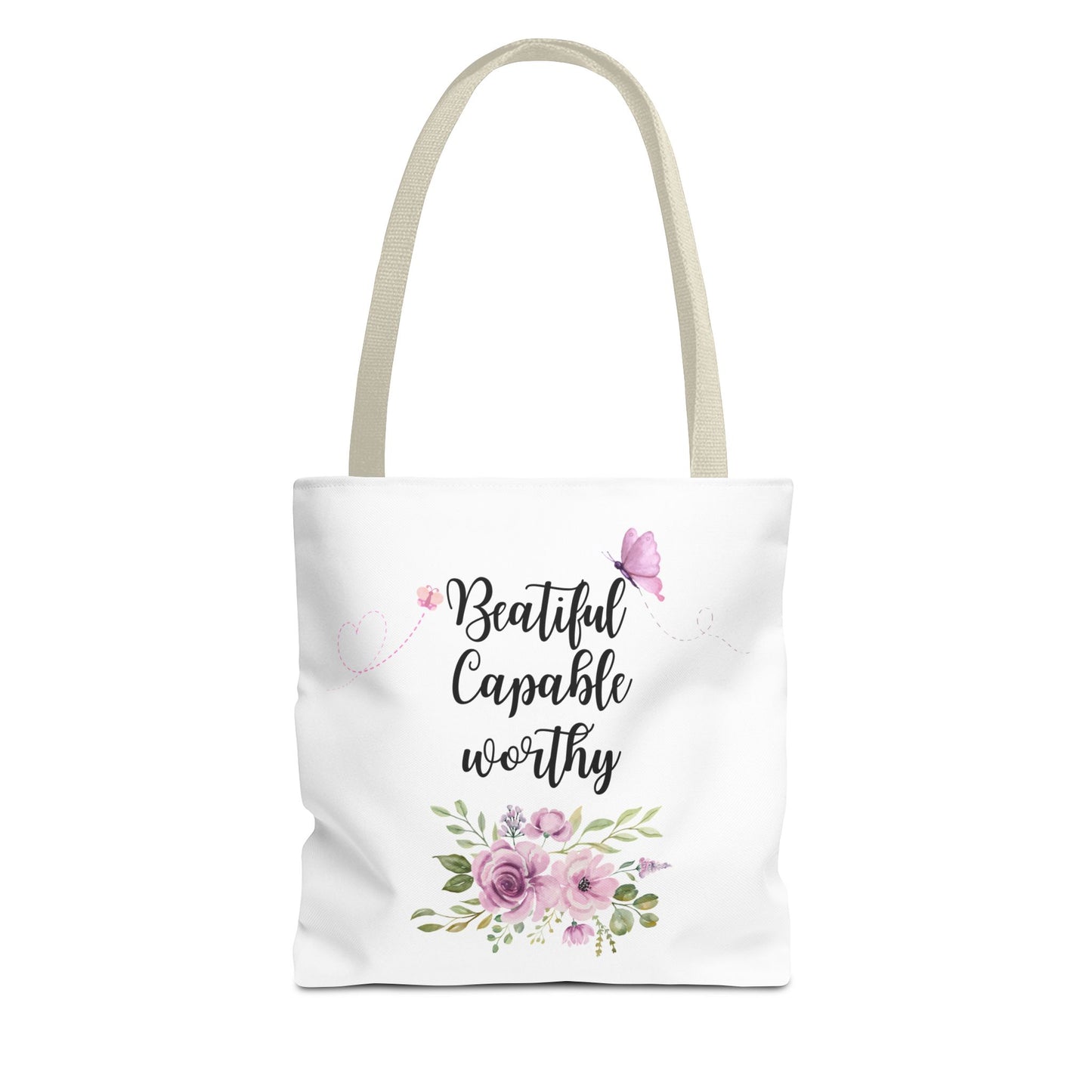 Beautiful Capable Worthy Floral Tote Bag