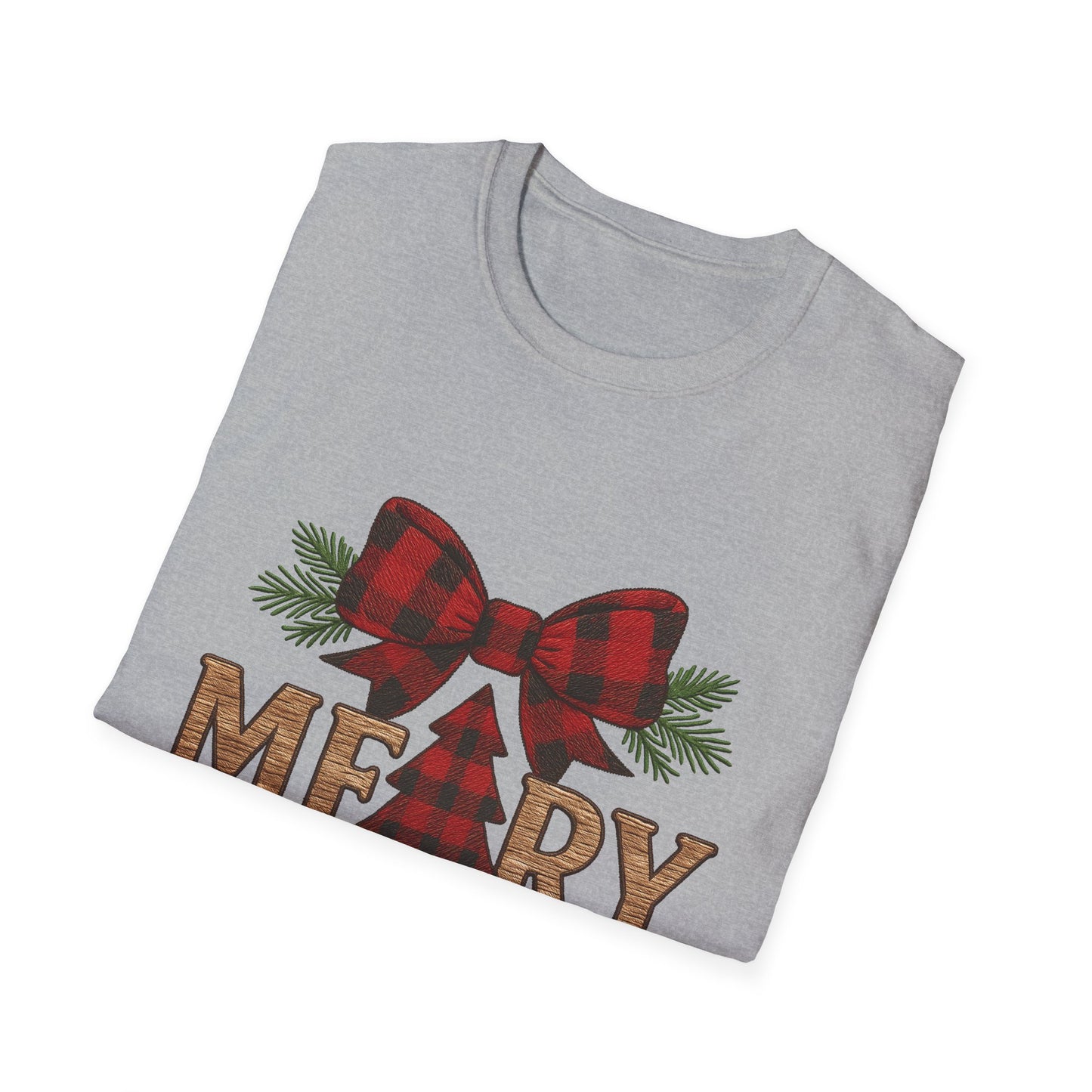Merry Christmas Plaid T-Shirt for Holiday Cheer