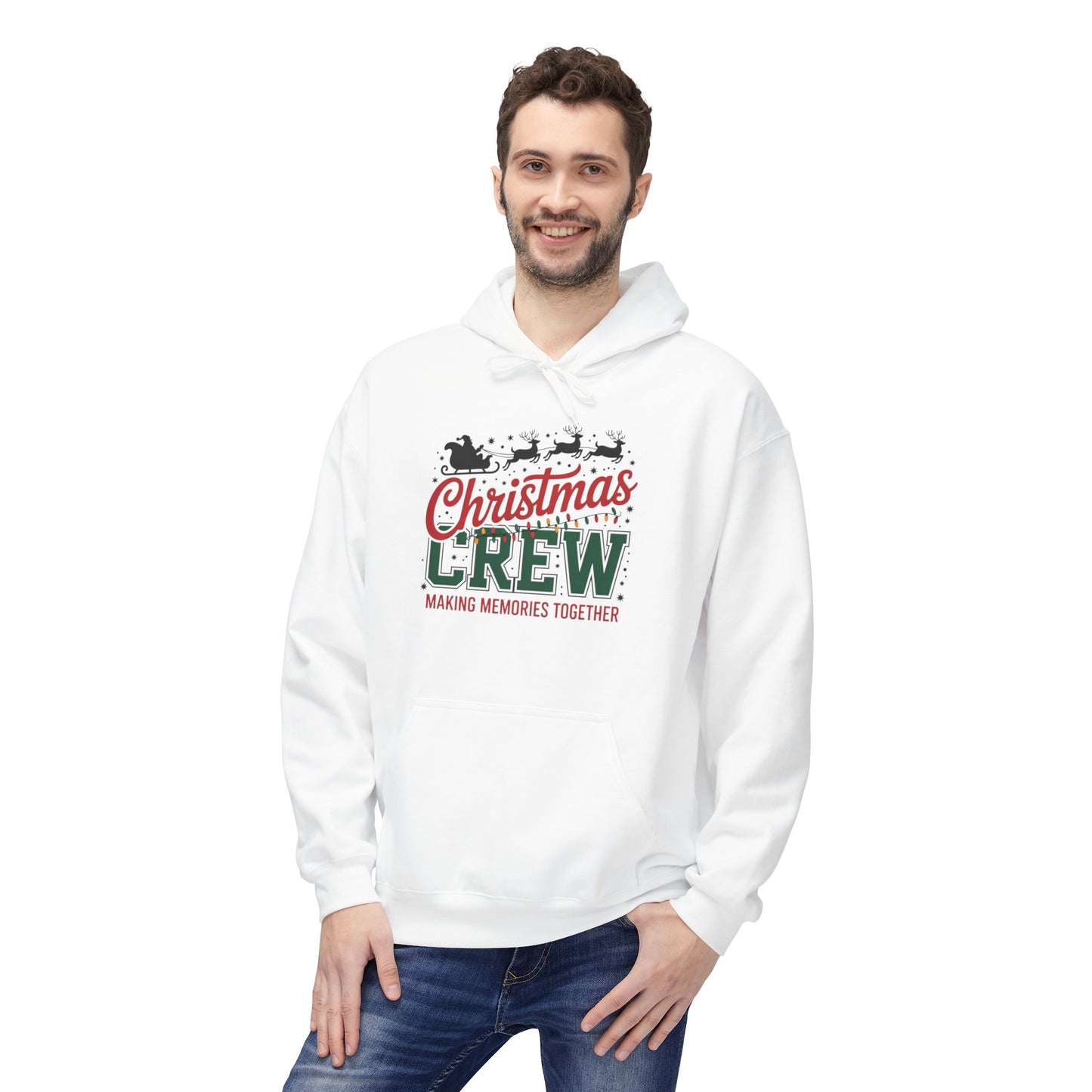 unisex Christmas Crew Hoodie – "Making Memories Together" Holiday Sweatshirt