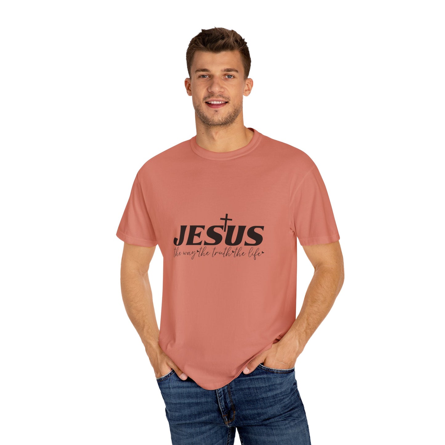 Faith-Inspired Garment-Dyed T-Shirt, Casual Christian Wear, Unisex Jesus Tee, Spiritual Gift, Comfortable Everyday Shirt
