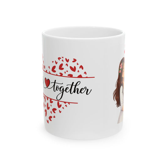 Taza romántica Better Together Taza de amor 11 oz Together Heart Couple Ceramic Mug — Cute 'Love Together