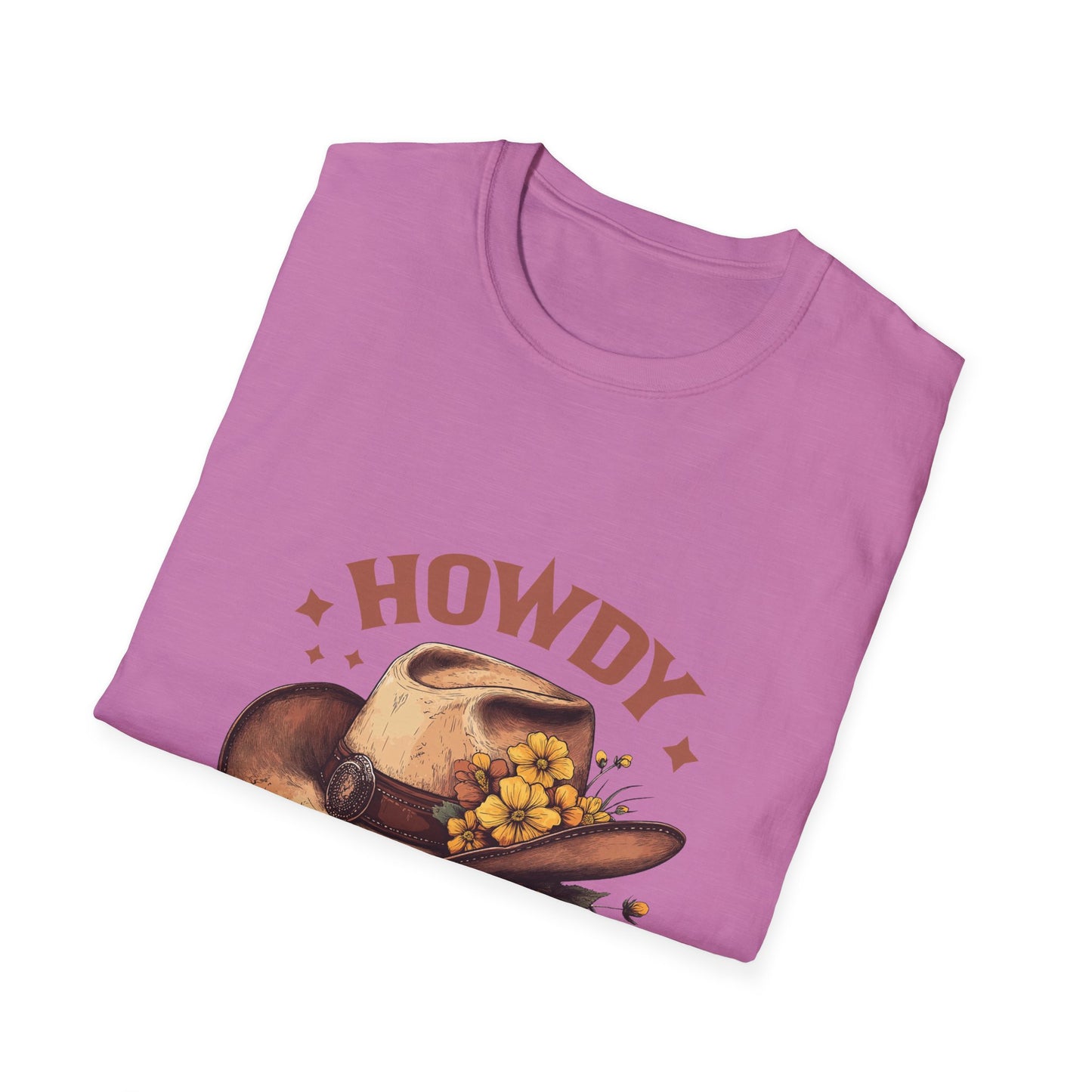 Howdy Themed Unisex Softstyle T-Shirt, Casual Tee, Cowboy Shirt, Western Apparel, Gift for Celebrations