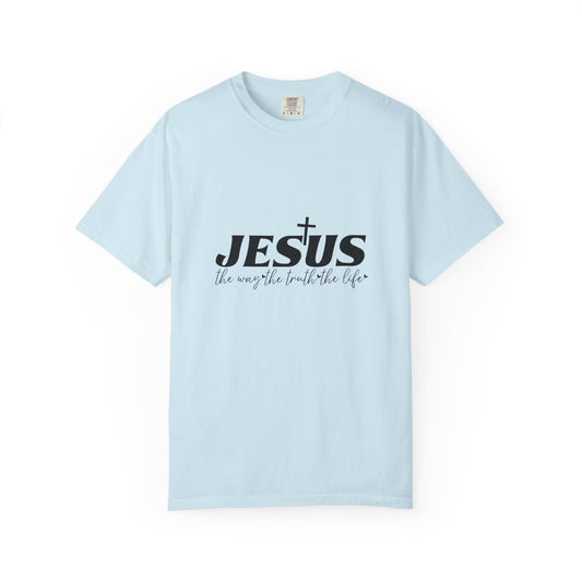 Faith-Inspired Garment-Dyed T-Shirt, Casual Christian Wear, Unisex Jesus Tee, Spiritual Gift, Comfortable Everyday Shirt
