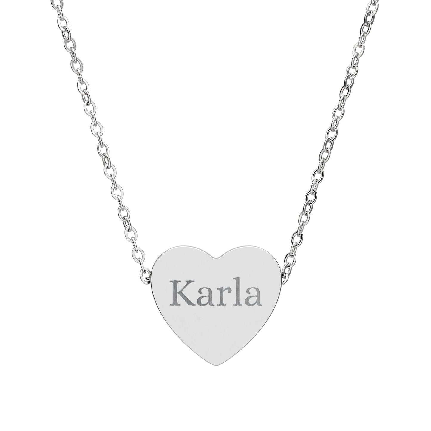 Collar Corazón Personalizado en Acero Inoxidable | Personalized Heart Name Necklace for Women