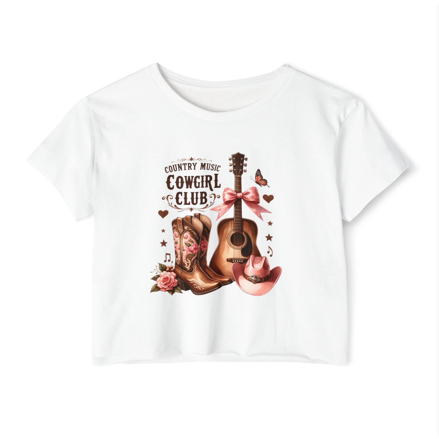 Country Music Cowgirl Club Crop Top - Festival Wear, Country Concert Top, Summer Essential, Boho Style, Gift for Music Lovers