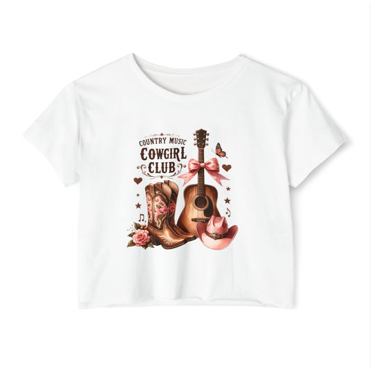 Country Music Cowgirl Club Crop Top - Festival Wear, Country Concert Top, Summer Essential, Boho Style, Gift for Music Lovers