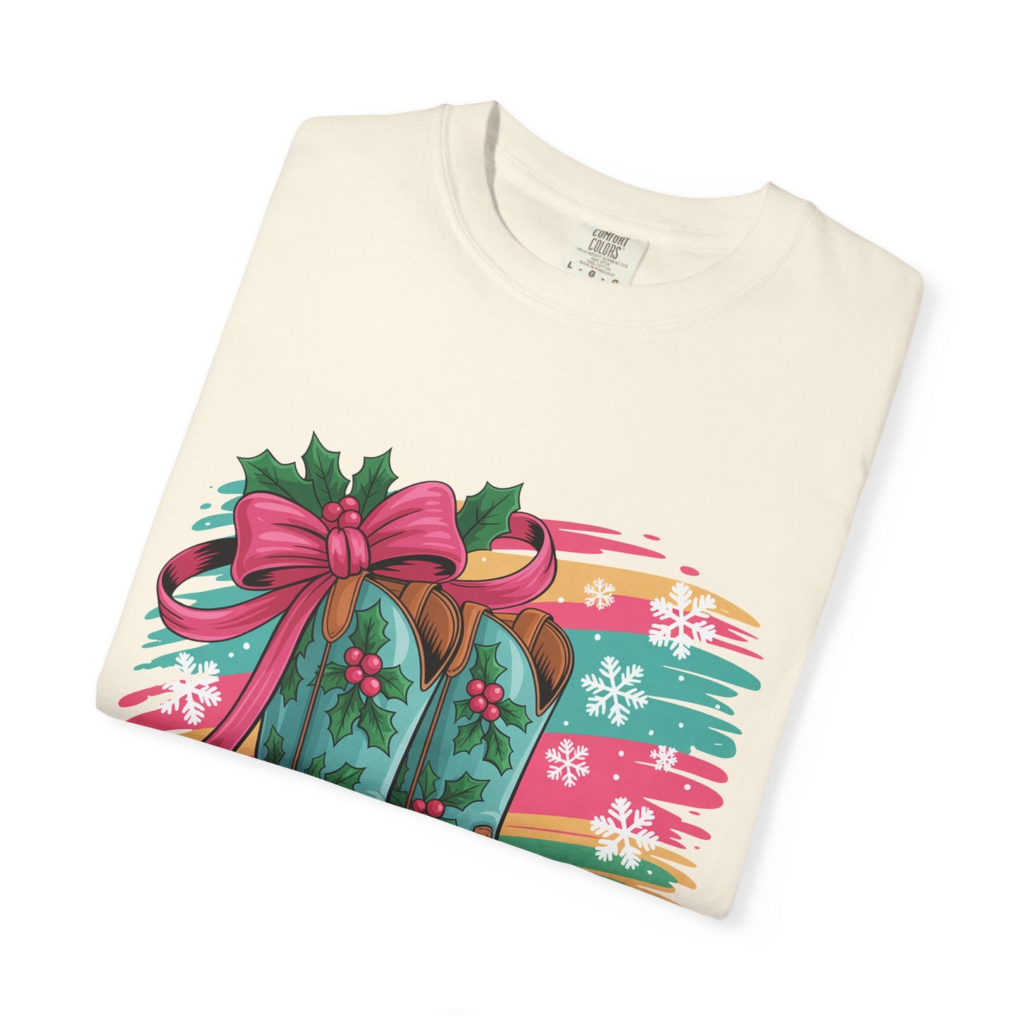 Howdy Christmas T-Shirt — Festive Cowboy Boots Holiday Tee