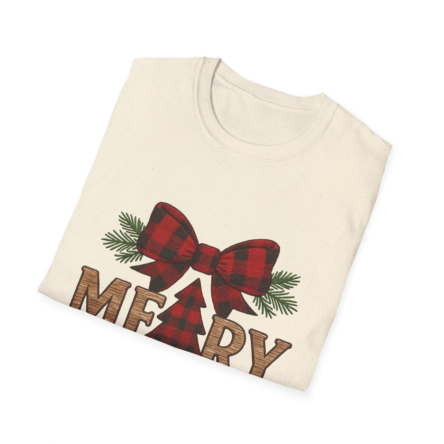 Merry Christmas Plaid T-Shirt for Holiday Cheer