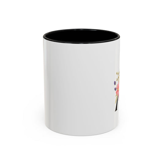 Personalized Initial Floral Monogram 'A'  Coffee Mug — Ceramic Mug (11oz)