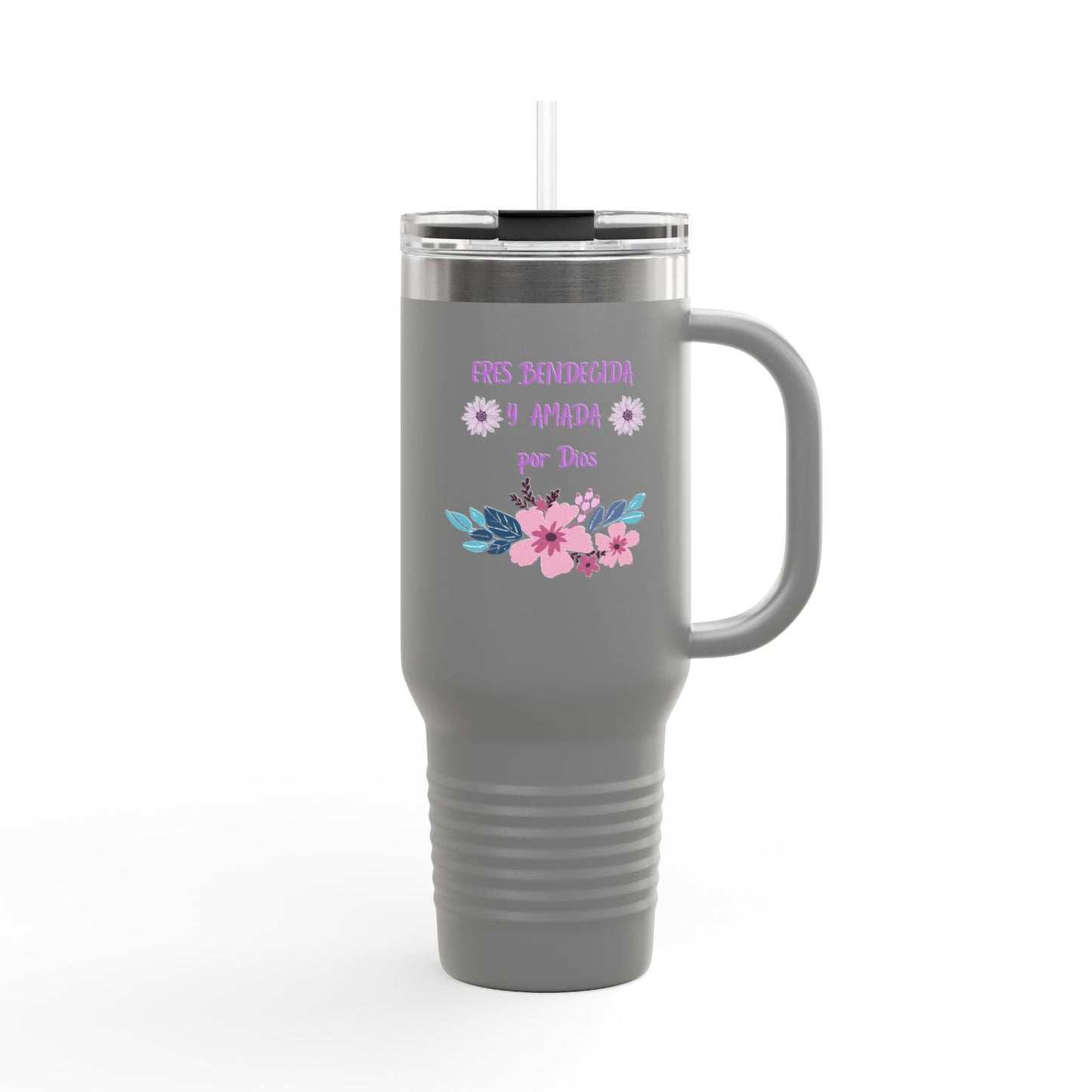 Floral Insulated Travel Mug - 40oz Blessed & Loved Design