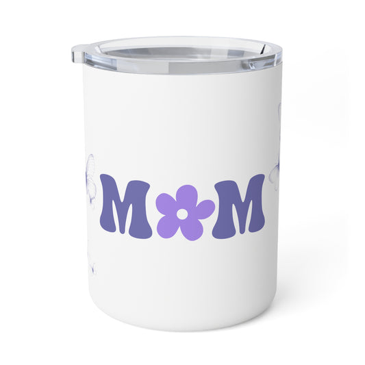 Personalized Mom Insulated Coffee Mug - 10oz Floral Design