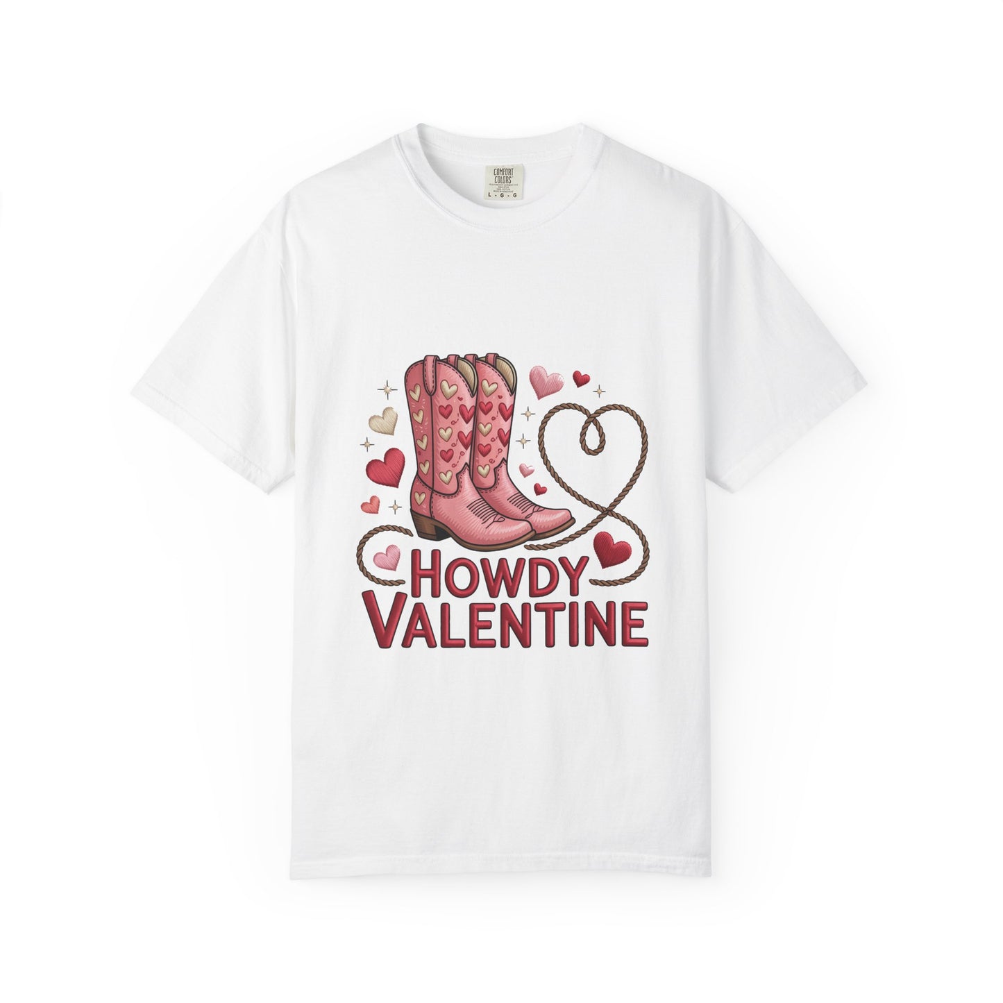 Howdy Valentine T-Shirt — Cowboy Boots & Lasso Heart Valentine Tee