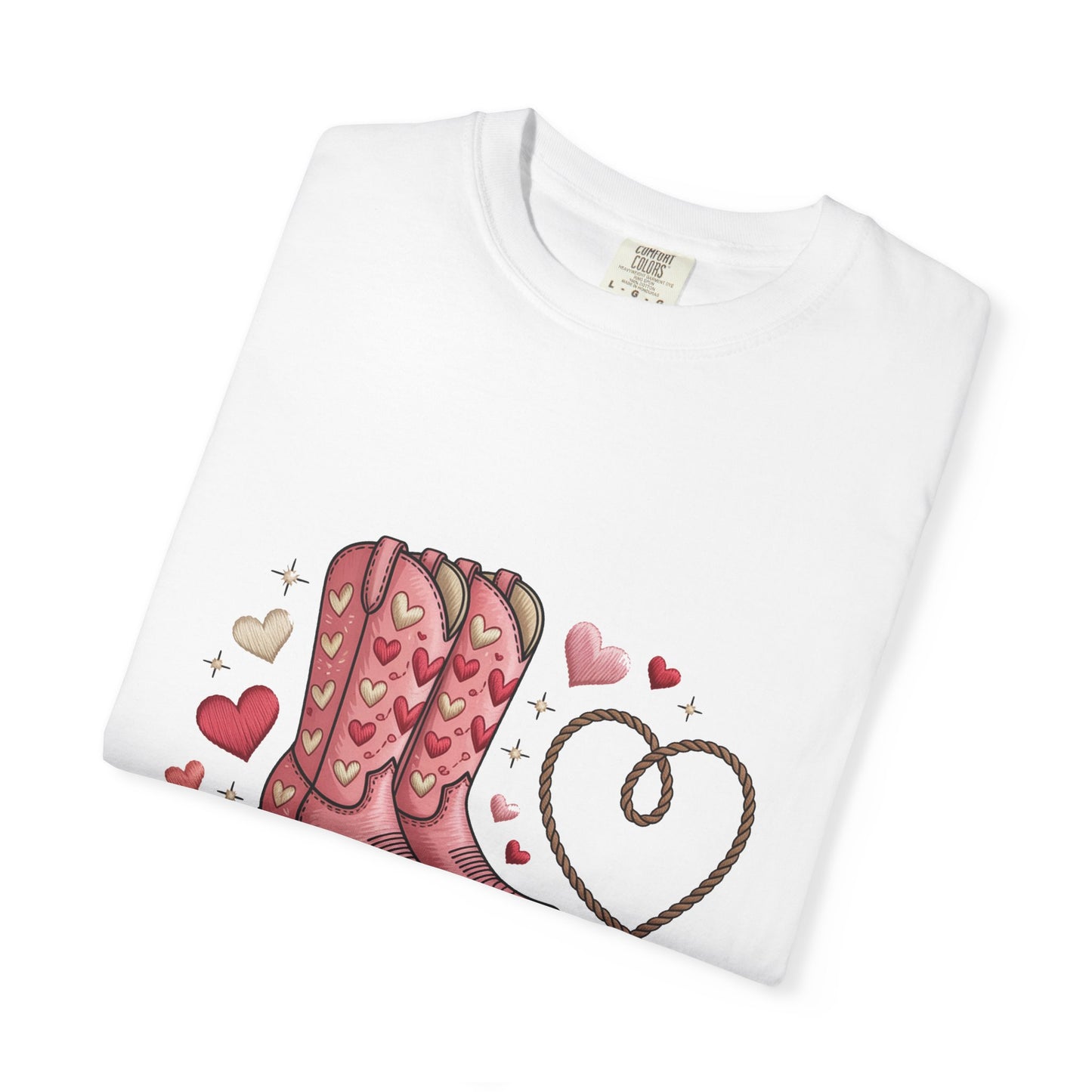 Howdy Valentine T-Shirt — Cowboy Boots & Lasso Heart Valentine Tee
