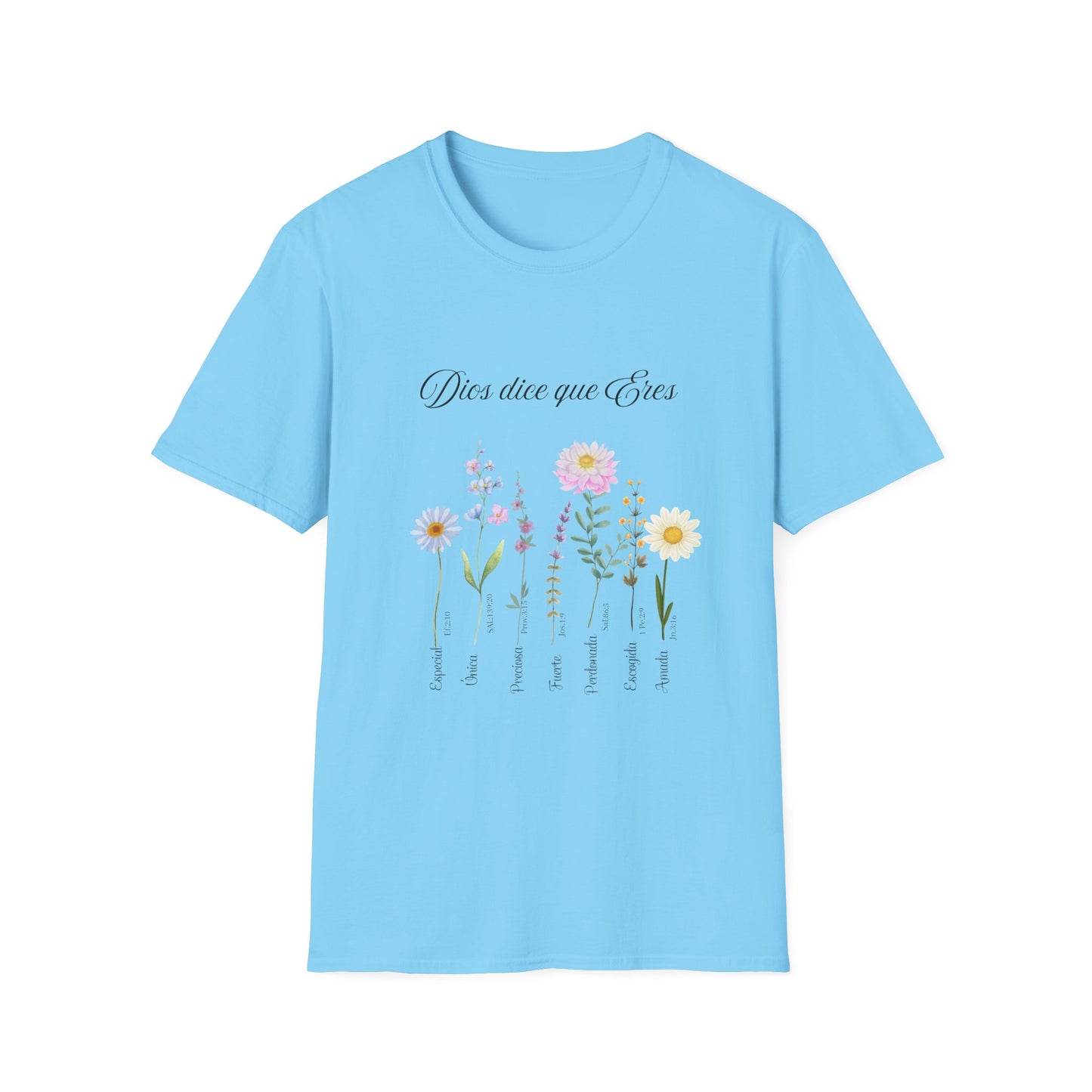 t-shrit christian Floral Quote T-Shirt, Nature Lover Gift, Boho Style Tee, Inspirational Shirt, Unisex Softstyle Tee, Eco-Friendly Apparel