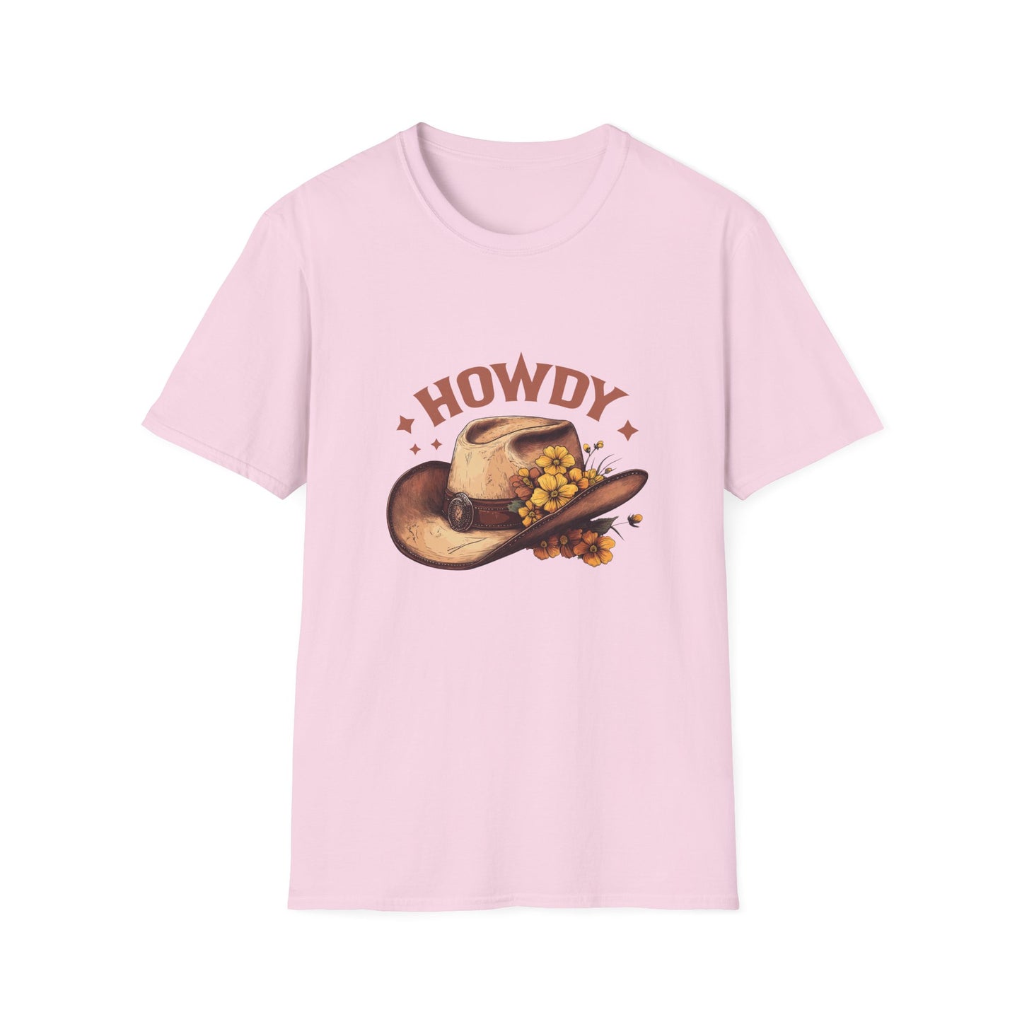 Howdy Themed Unisex Softstyle T-Shirt, Casual Tee, Cowboy Shirt, Western Apparel, Gift for Celebrations