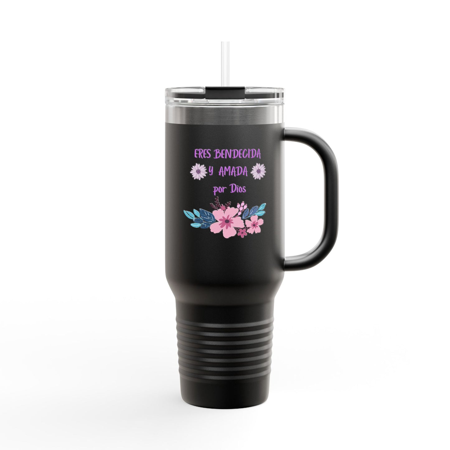 Floral Insulated Travel Mug - 40oz Blessed & Loved Design