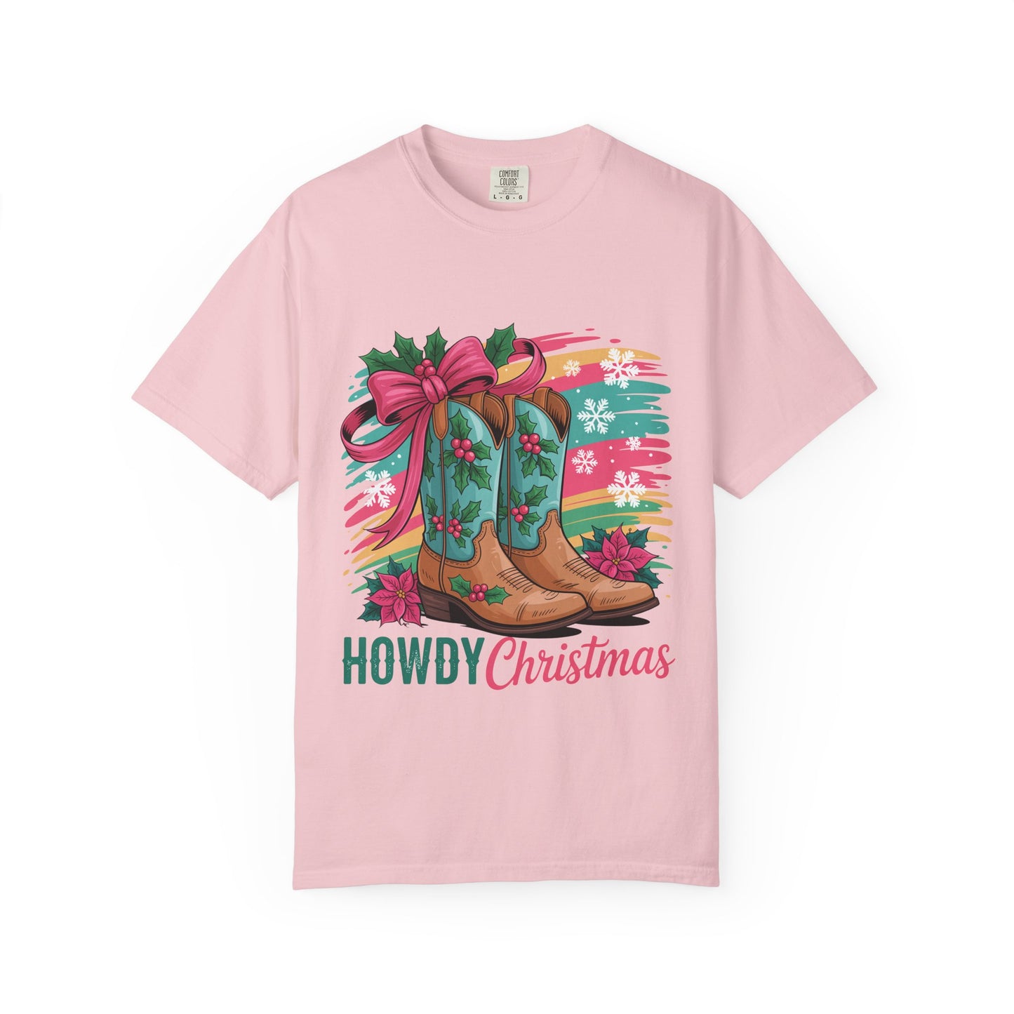 Howdy Christmas T-Shirt — Festive Cowboy Boots Holiday Tee