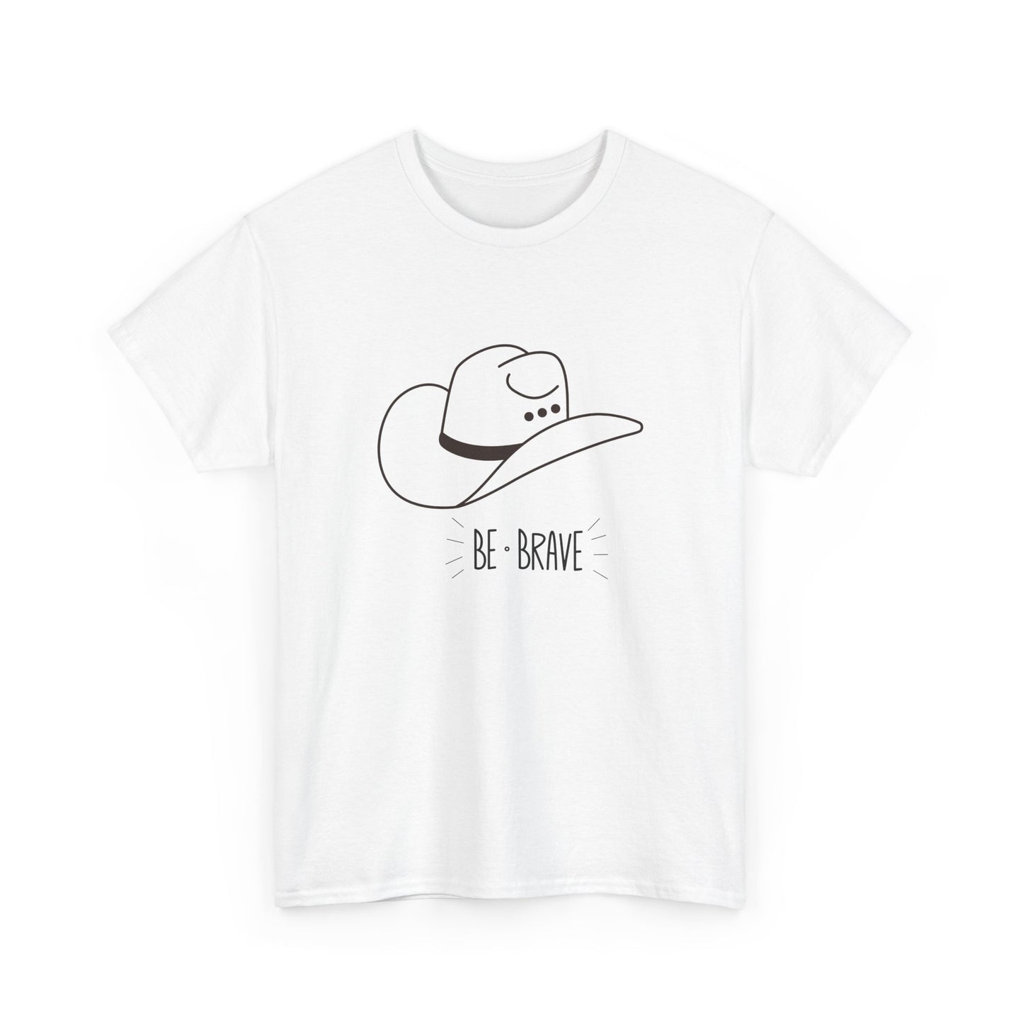 Be Brave Unisex Heavy Cotton Tee - Inspirational Graphic T-Shirt