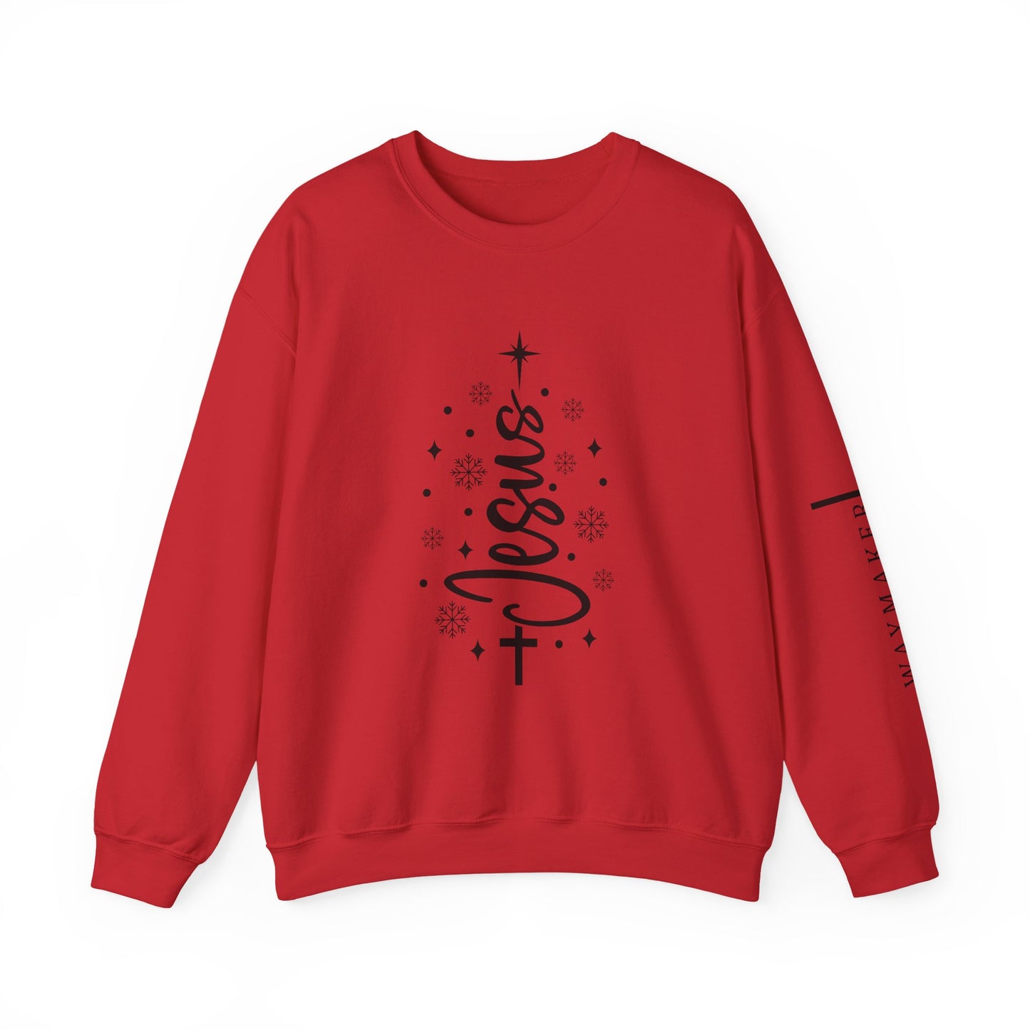 unisex Jesus Cross Crewneck Sweatshirt — Faith Christmas Graphic Sweatshirt