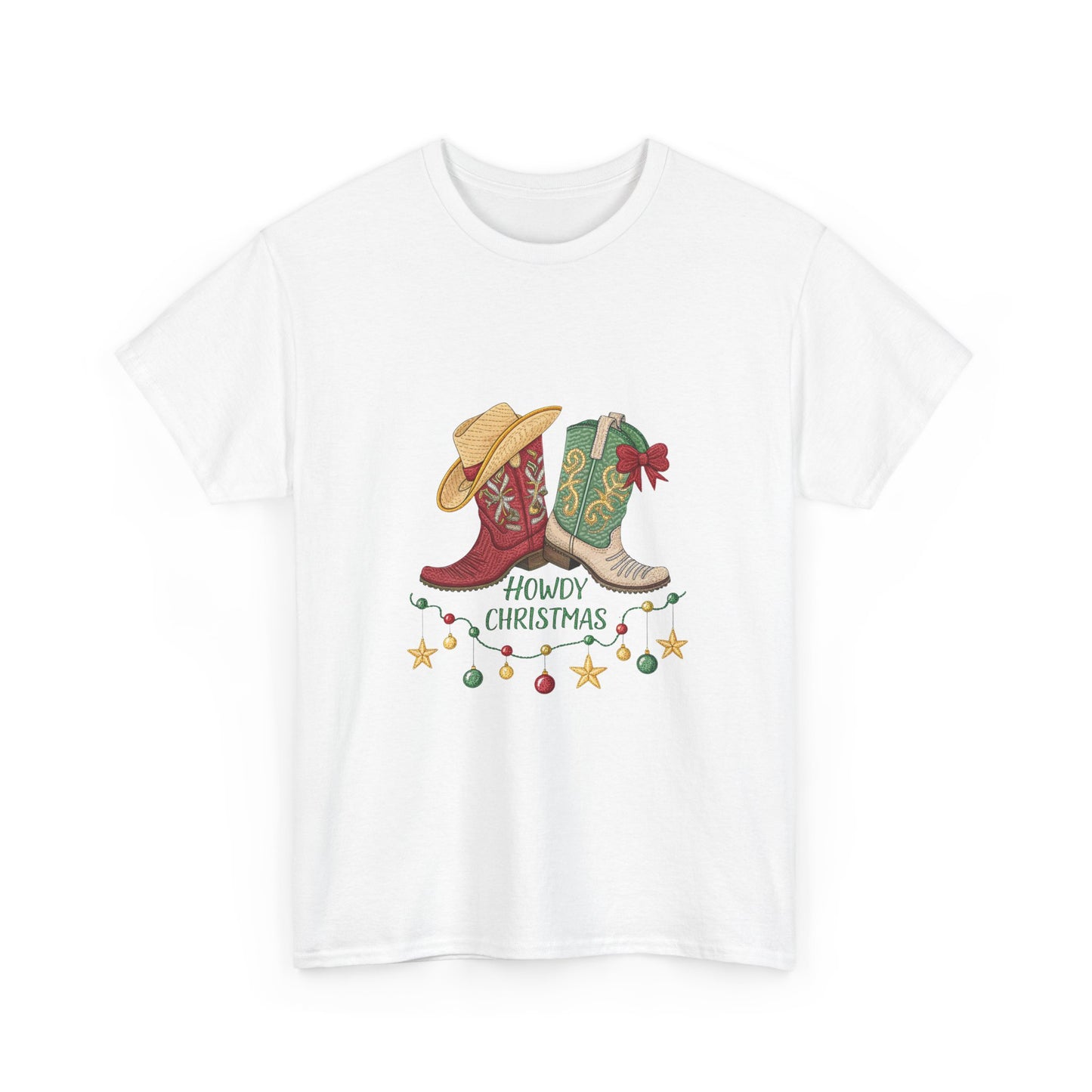 Holiday Western Style T-Shirt - Howdy Christmas Design