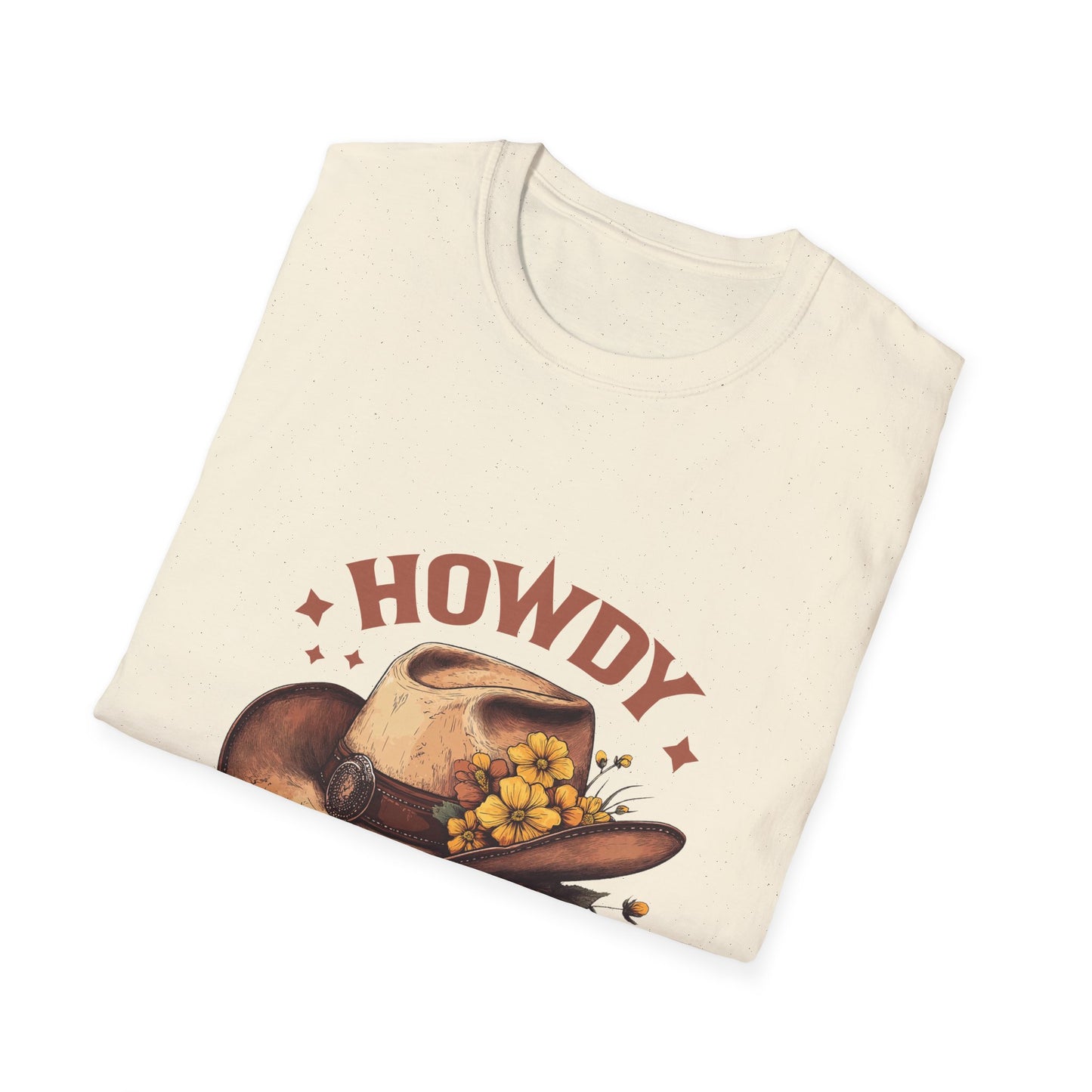 Howdy Themed Unisex Softstyle T-Shirt, Casual Tee, Cowboy Shirt, Western Apparel, Gift for Celebrations