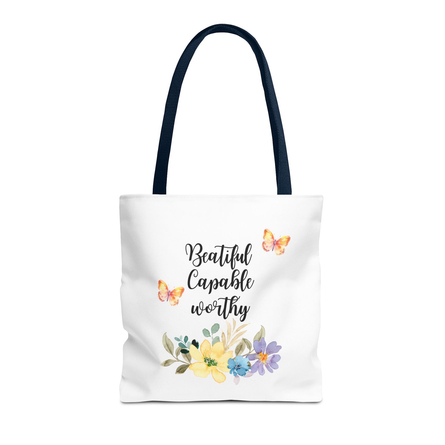 Beautiful Capable Worthy Floral Tote Bag