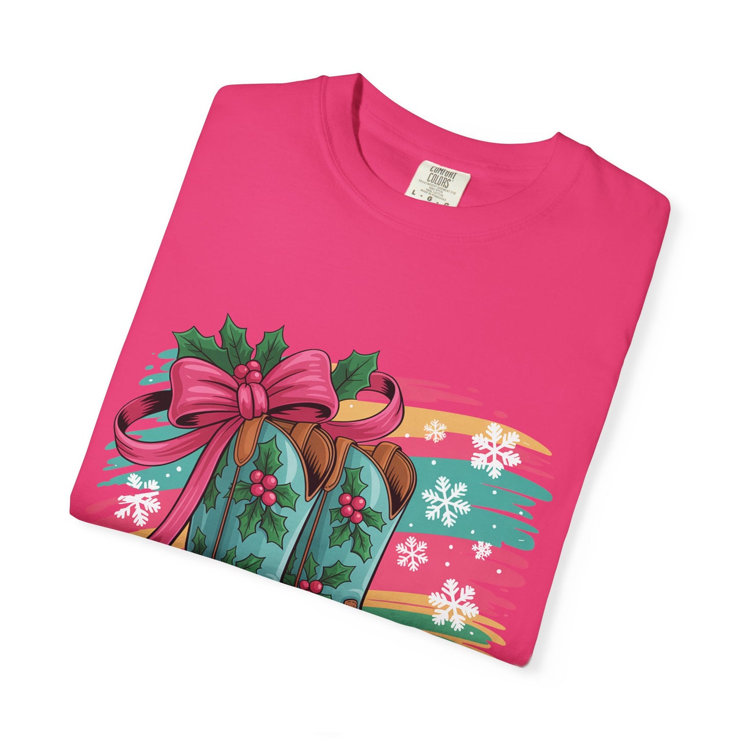 Howdy Christmas T-Shirt — Festive Cowboy Boots Holiday Tee