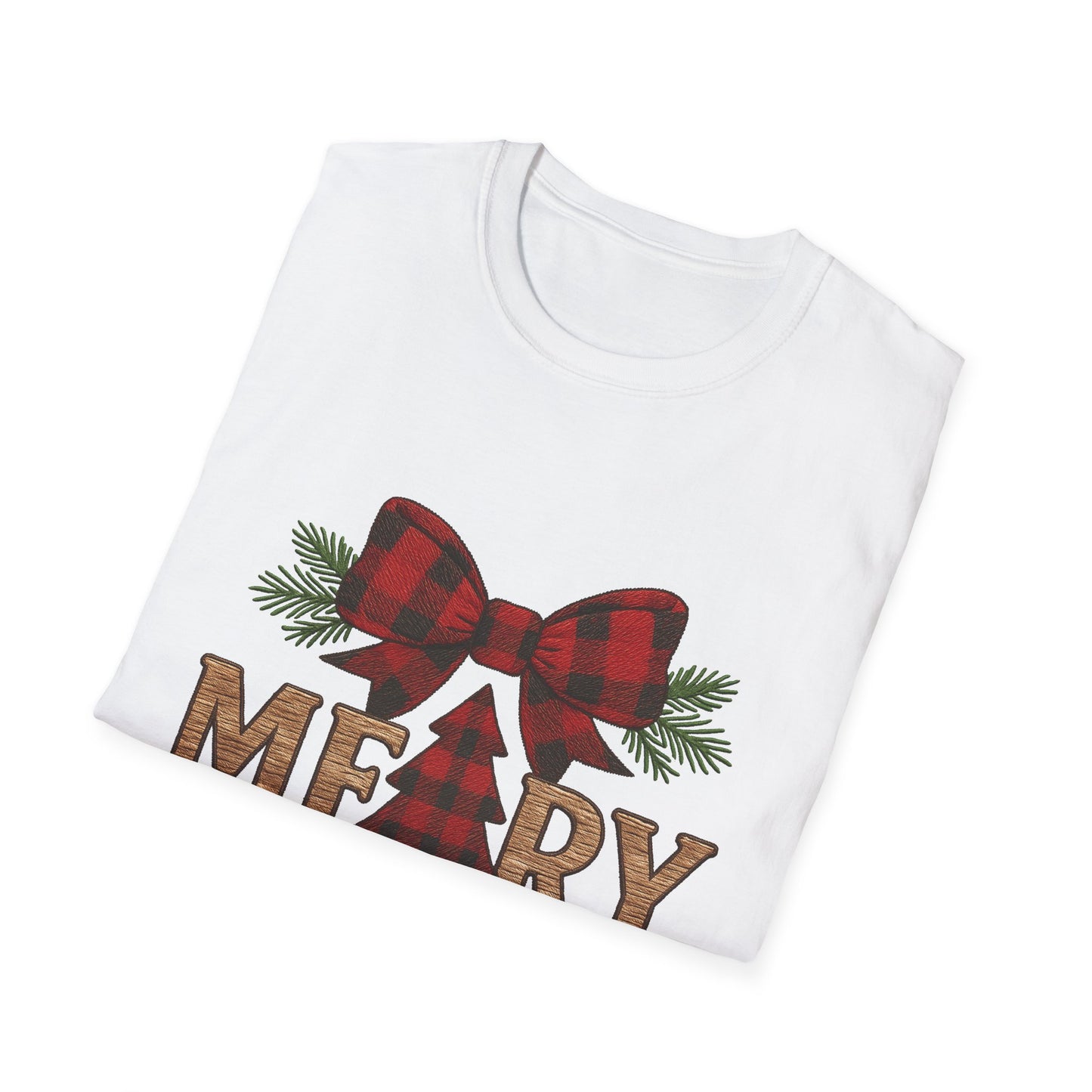 Merry Christmas Plaid T-Shirt for Holiday Cheer