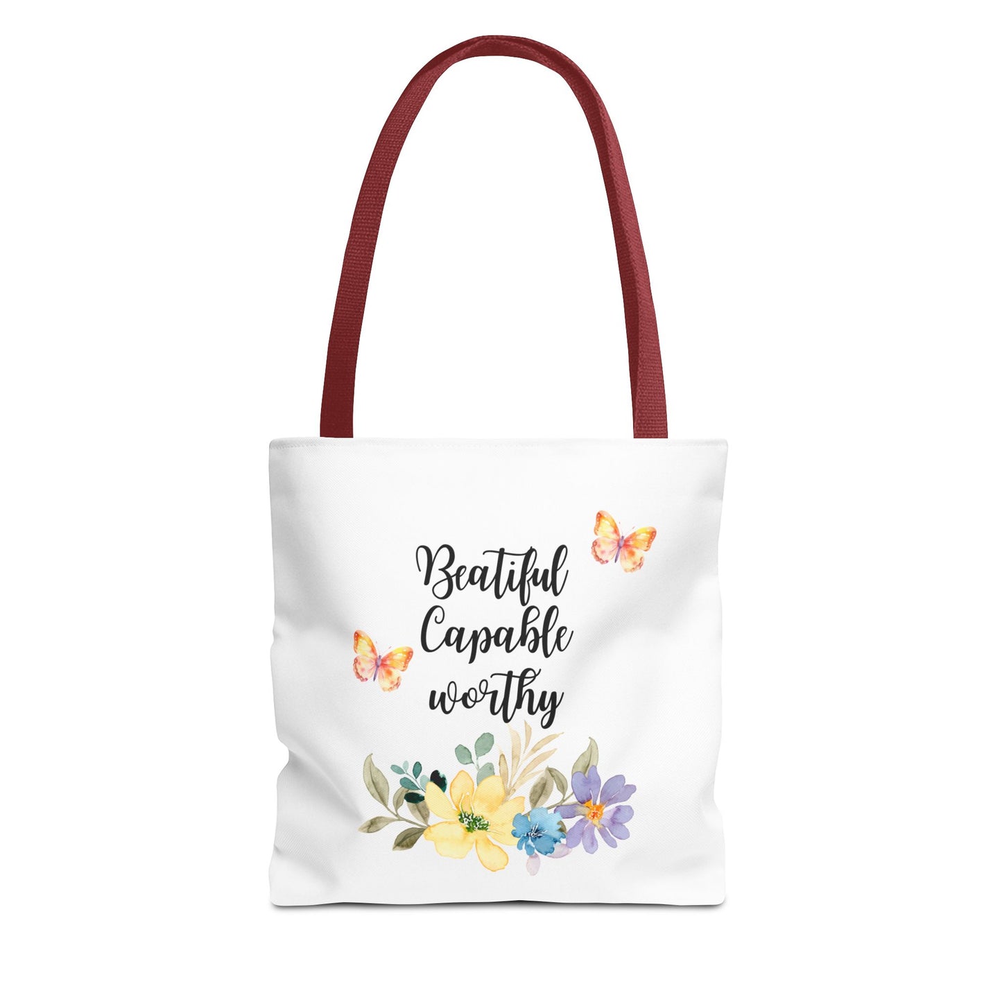 Beautiful Capable Worthy Floral Tote Bag
